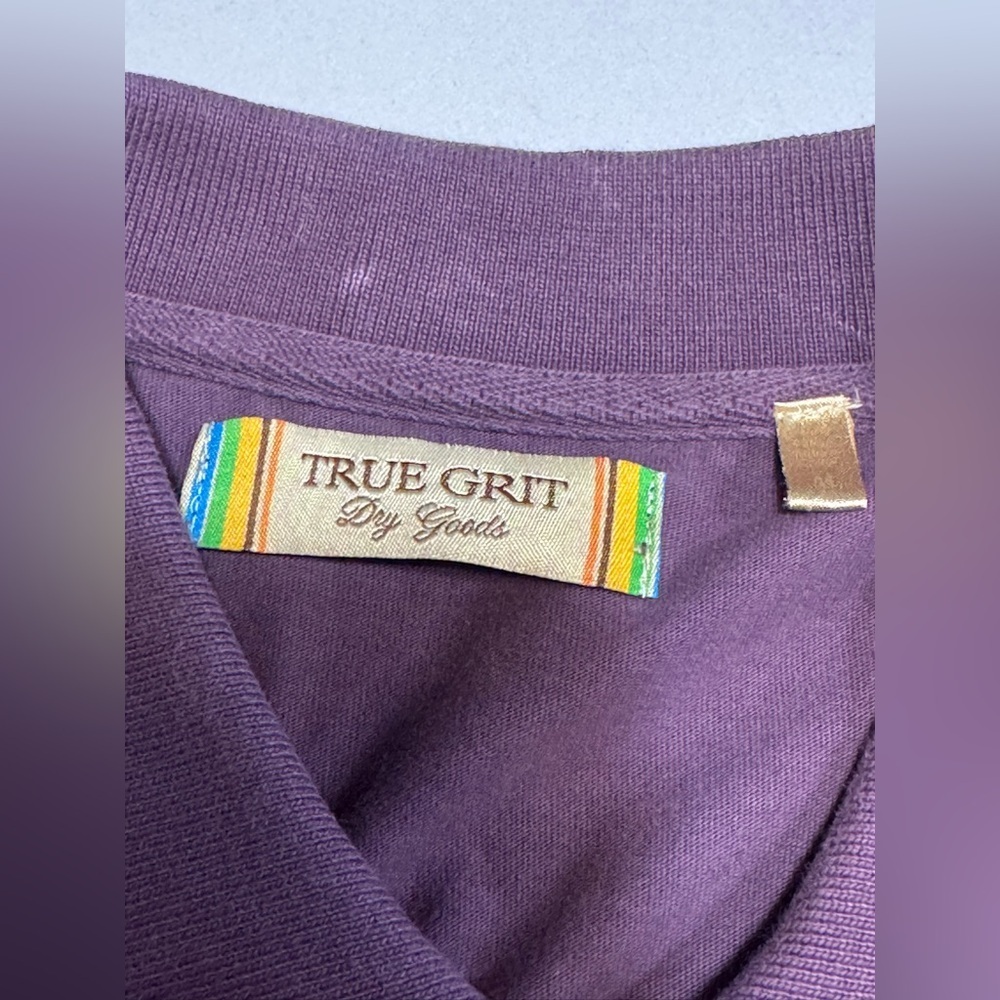 True Grit Men’s Polo Shirt Size Medium Burgundy Texas Logo - Picture 4 of 10